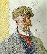 Carl Larsson sjalvportratt-sjalvportratt med kung domalde Germany oil painting artist